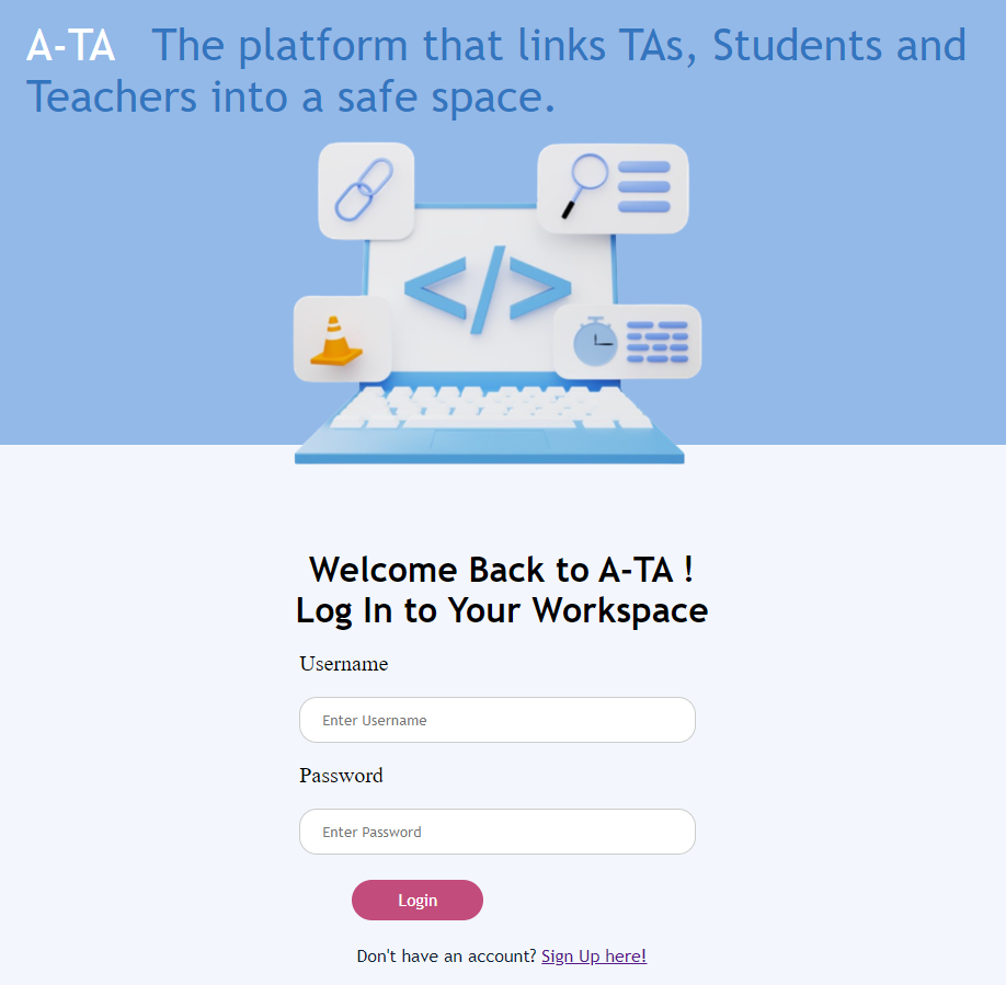 Snippet of the login page.